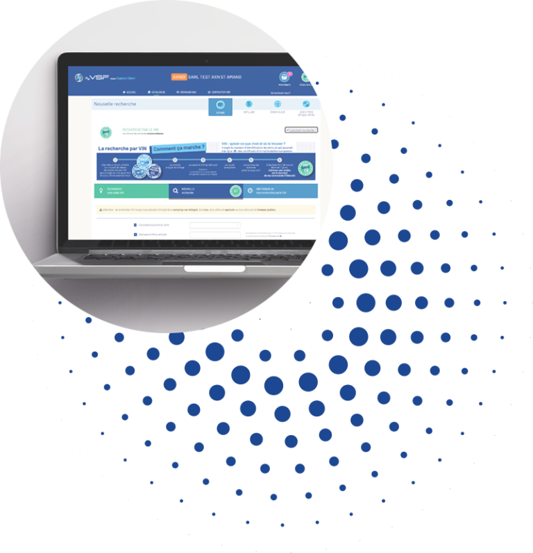Recherche VIN dans l'espace client MyVSF