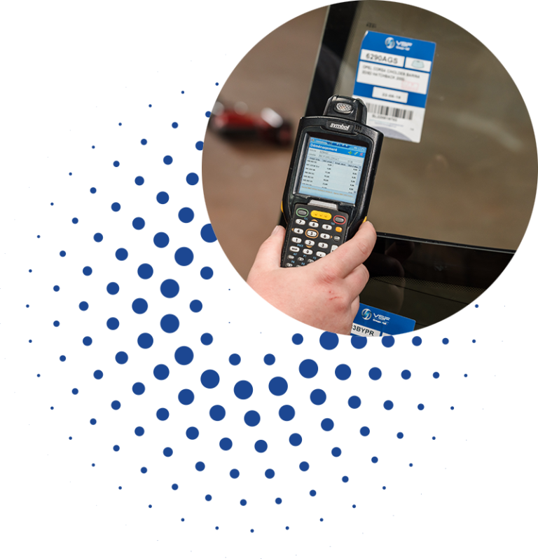 Scan d'un pare-brise pour mise en stock